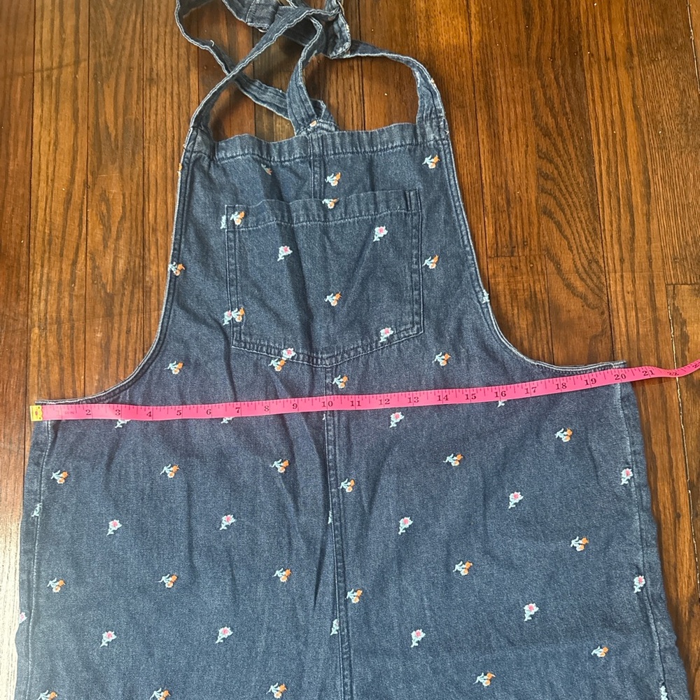 Aerie Denim Floral Romper Overall | 100% Cotton | Women’s L - Picture 11 of 11